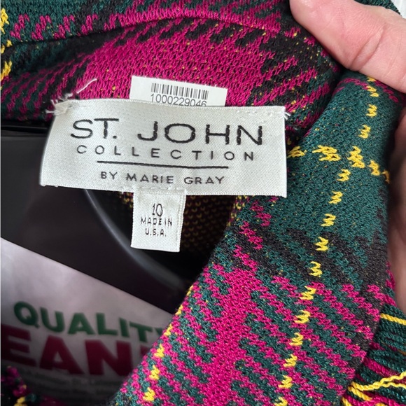 St. John Pink and Green Plaid Jacket - Picture 3 of 3